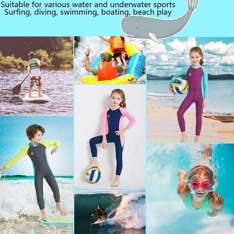 DIVE&SAIL Children Diving Suit Outdoor Long-sleeved One-piece Swimsuit Sunscreen Swimwear, Size: ...