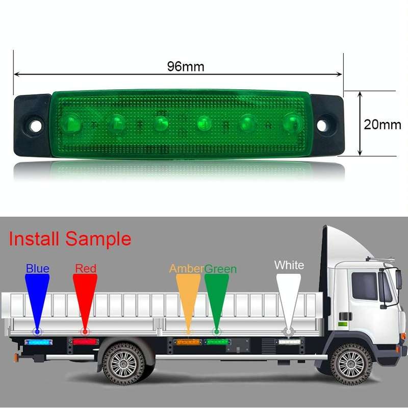 4 PCS 12V 6 SMD Auto Car Bus Truck Wagons External Side Marker Lights LED Trailer Indicator Light...