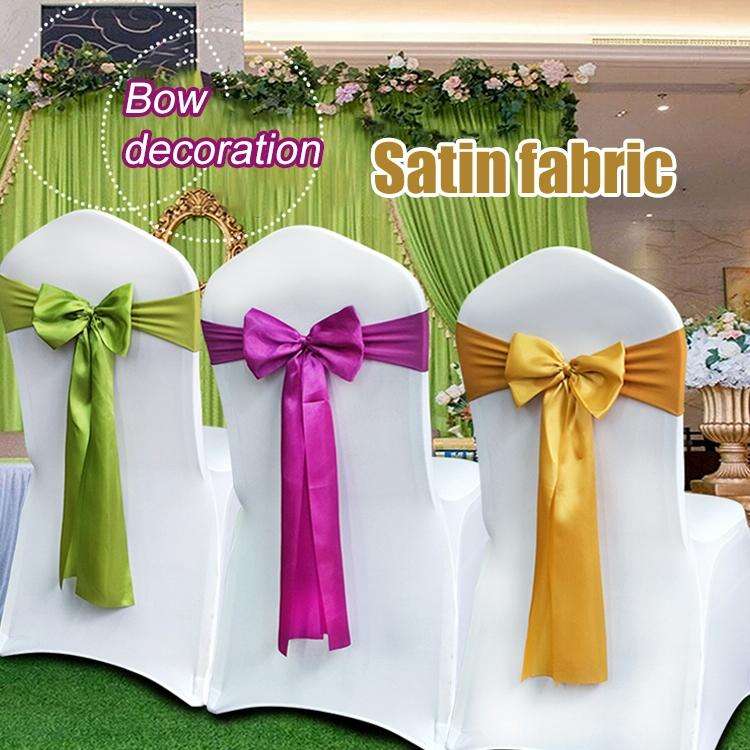 3 PCS Satin Fabric Chair Bows Wedding Chairs Knot Decoration(Fruit Green)