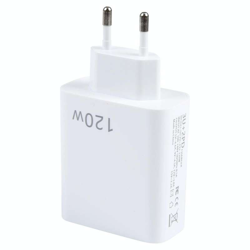 120W Dual PD Type-C + 3 x USB Multi Port Charger, EU Plug