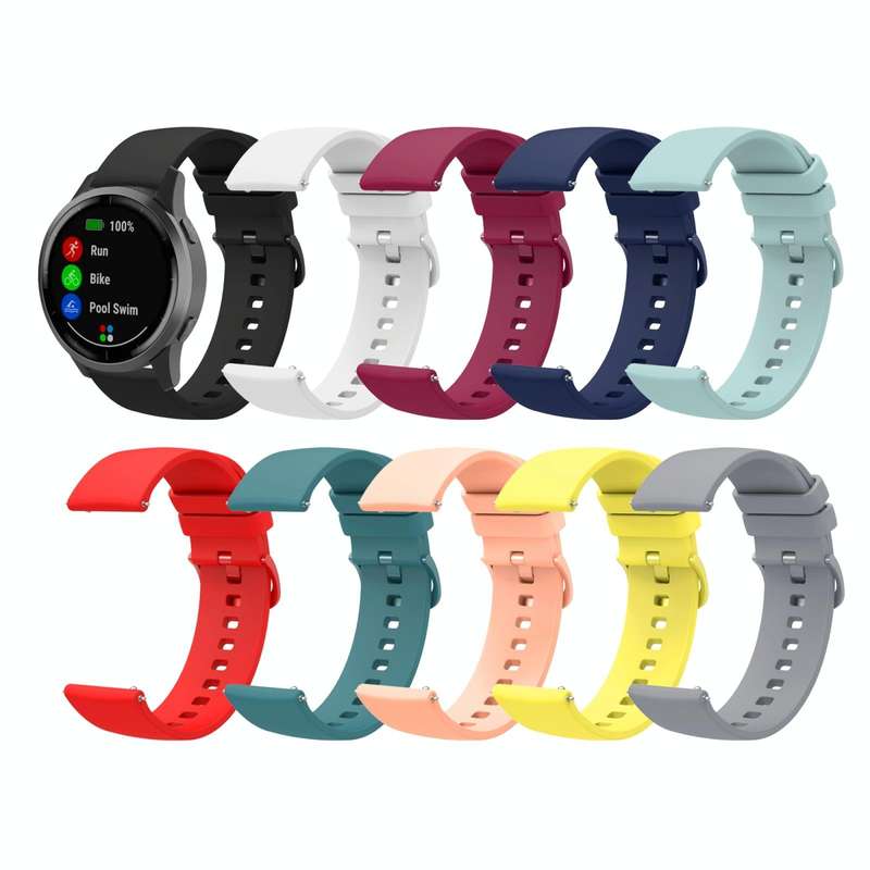For Garmin Forerunner 55 20mm Solid Color Soft Silicone Watch Band(Navy Blue)