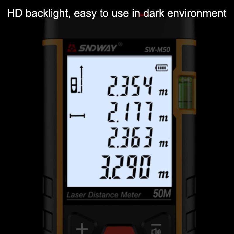 SNDWAY SW-M50 Laser Distance Meter Infrared Measuring Instrument, Distance: 50m