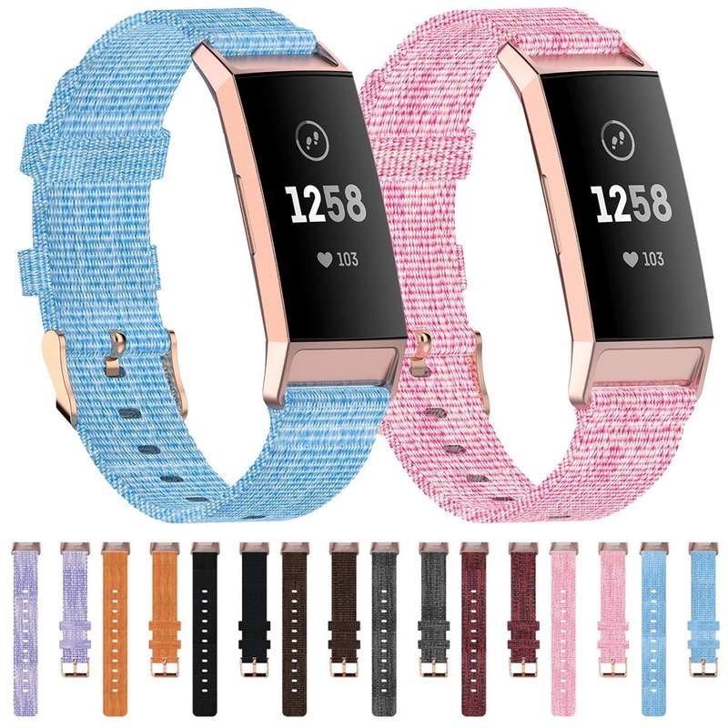 For Fitbit Charge 4 / Charge 3 / Charge3 SE Braided Nylon Watch Band Plastic Head, Size: Free Siz...