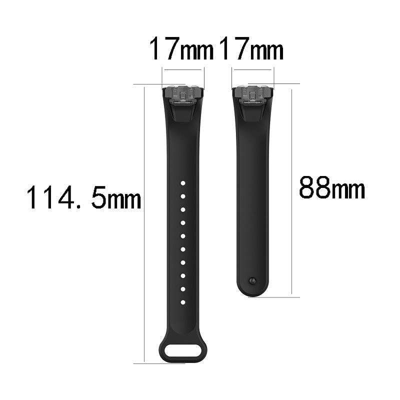 For Samsung Galaxy Fit SM-R370 Silicone Glossy Nail Button Watch Band(Black)