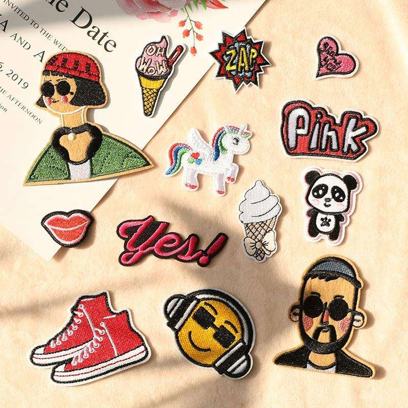 13PCS DIY Handmade Accessories Luggage Clothing Embroidery Cloth Stickers Style Random Delivery