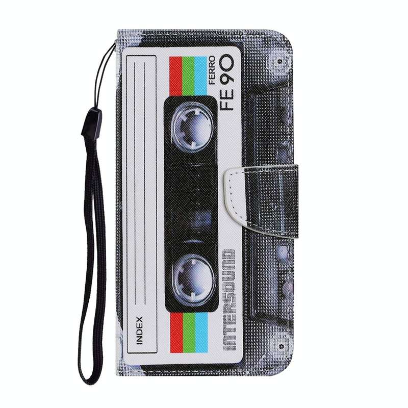 For Samsung Galaxy S22 5G Coloured Drawing Pattern Leather Phone Case(Tape)