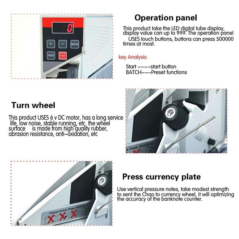 V40 Handheld Mini Portable Small Money Counting Machine, Specification: EU Plug