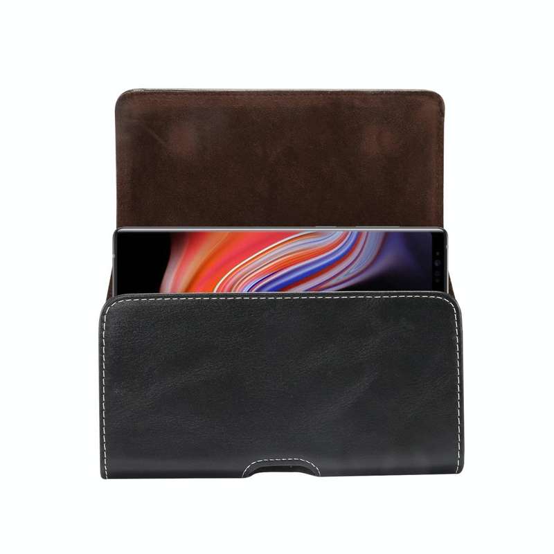 Men Lambskin Texture Multi-functional Universal Mobile Phone Waist Pack Leather Case for 6.3 Inch...