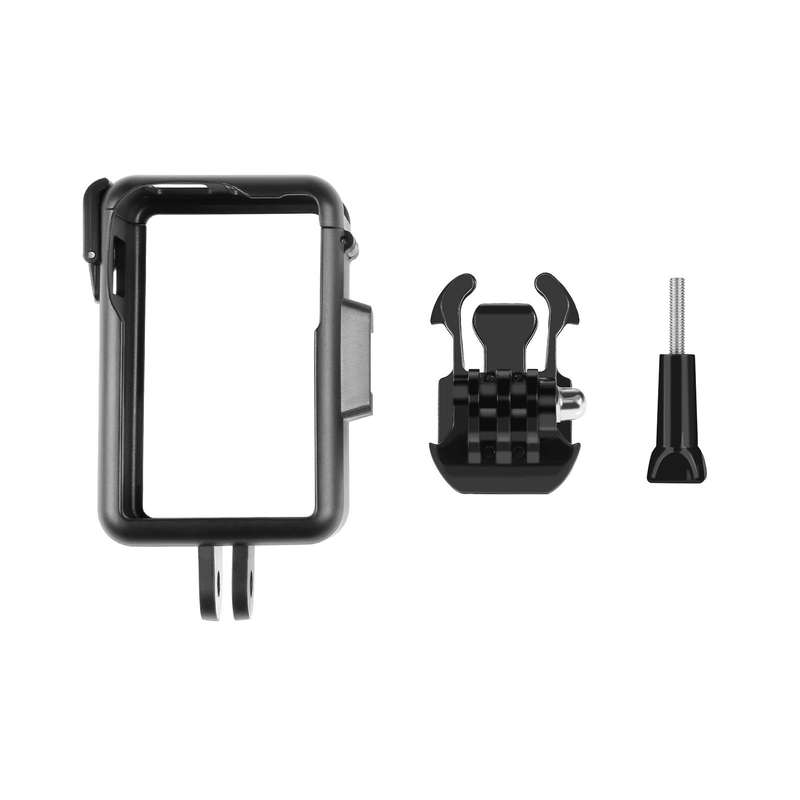 For DJI Osmo Action 4 / 3 PULUZ Vertical Plastic Protective Frame Cage with Cold Shoes (Black)
