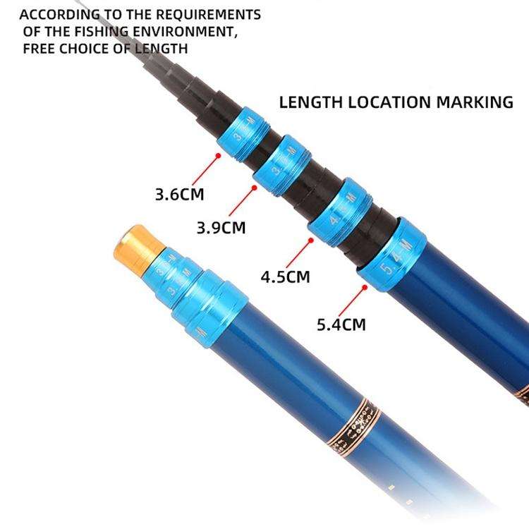 Carbon Short Section Fishing Rod Short Section Positioning Handle Rod, Length: 6.3m(Yellow)