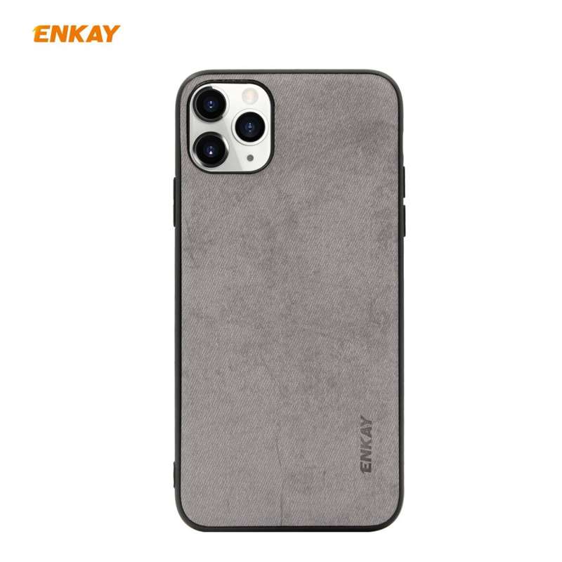 For iPhone 11 Pro Max ENKAY ENK-PC030 Business Series Fabric Texture PU Leather + TPU Soft Slim C...