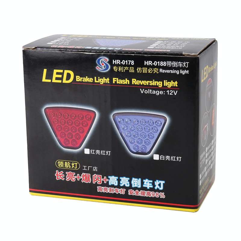 DC12V 1W Car Square Highlight Brake Lights Reversing Light with 15LEDs SMD-3528 (Red)