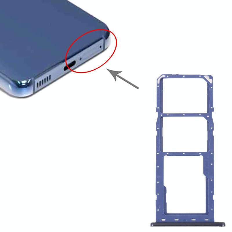 For Samsung Galaxy M04 SM-M045F Original SIM Card Tray + SIM Card Tray + Micro SD Card Tray (Blue)