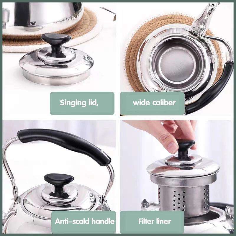 Stainless Steel Whistle Kettle for Induction Cooker Home Classical Piano Sound Singing Pot withou...