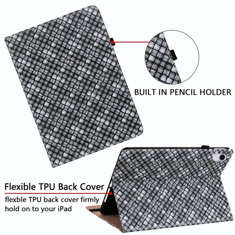 For Samsung Galaxy Tab A8 10.5 2021 Color Weave Leather Tablet Case with Holder(Black)