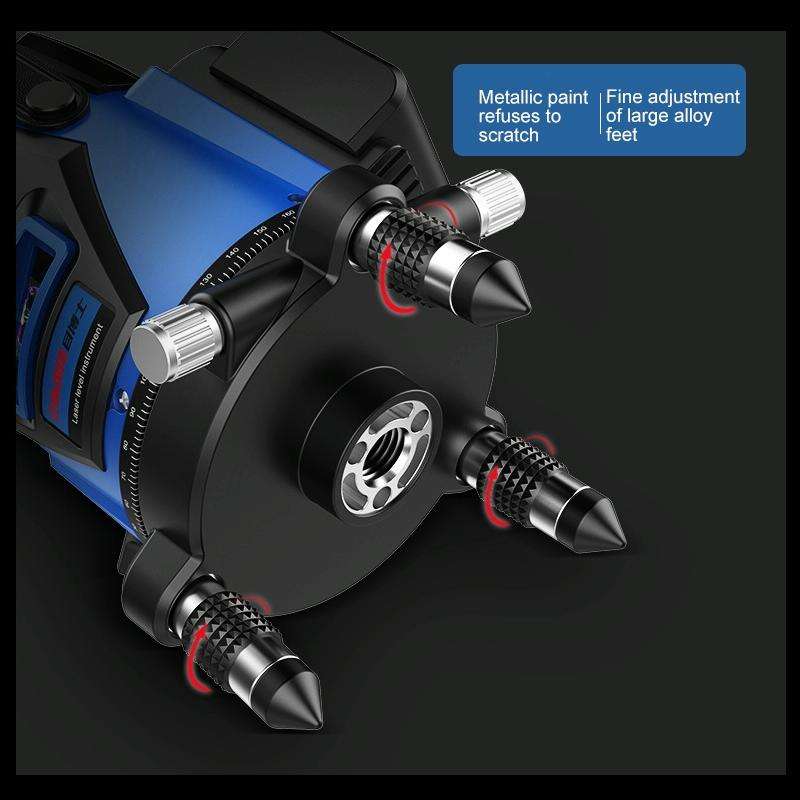 MBOOS Green Light 3 Line Outdoor Laser Level Instrument with Anti-drop Plastic Box & 1m Tripod