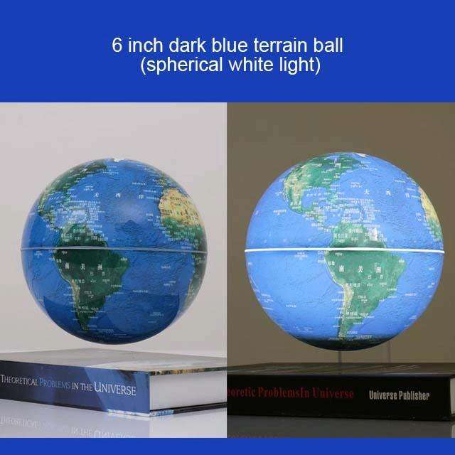 6 inch Bilingual Dark Blue White Light Magnetic Levitation Globe + Book Shape Base Office Crafts ...