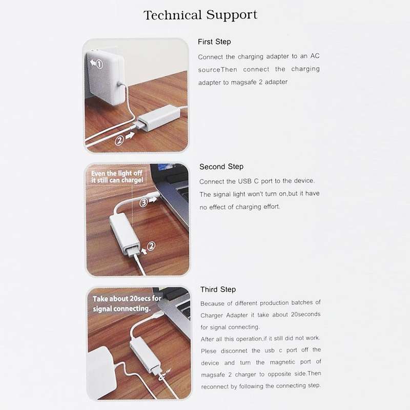 5 Pin MagSafe 2 Magnetic T-Tip Female to USB-C / Type-C Male Charge Adapter Converter for MacBook...