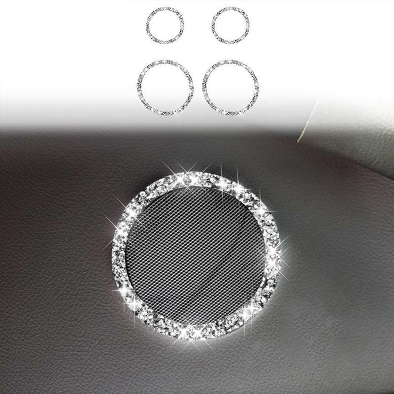 For BMW Series 3 E46 1998-2005 Car Horn Circle Diamond Decoration Sticker, Left and Right Drive