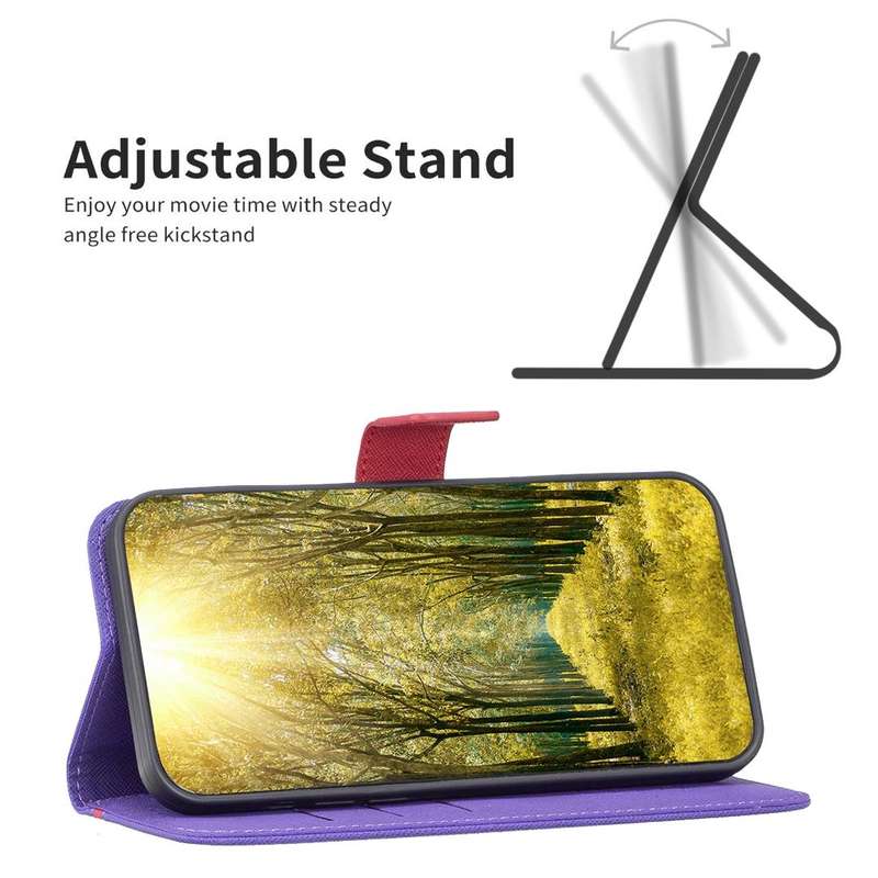 For Xiaomi 12 Lite Color Matching Cross Texture Leather Phone Case(Purple)