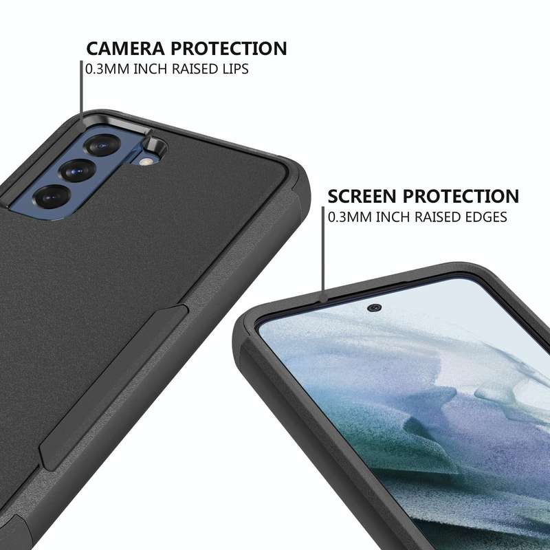 For Samsung Galaxy S21 FE TPU + PC Shockproof Protective Case(Black)