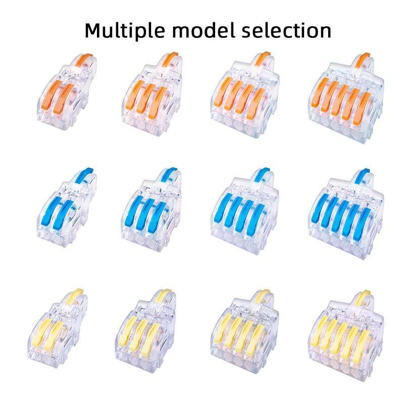10 PCS Multi-Function Branch Wire Butt Copper Wire Quick Connection Terminal, Model: F14 Blue Han...