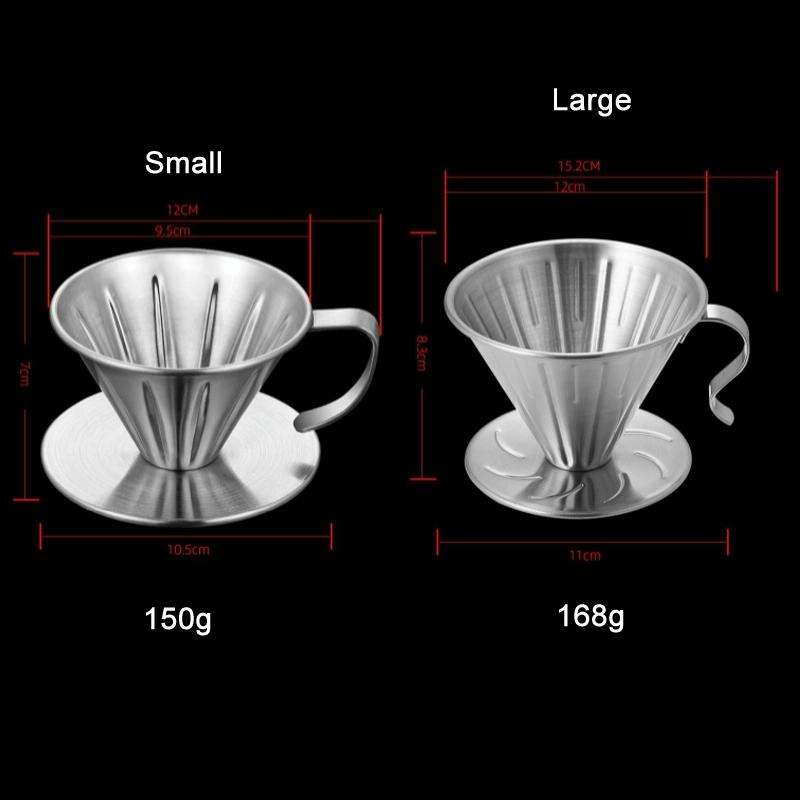 Double-layer Stainless Steel Pour-over Coffee Filter, Size: Small