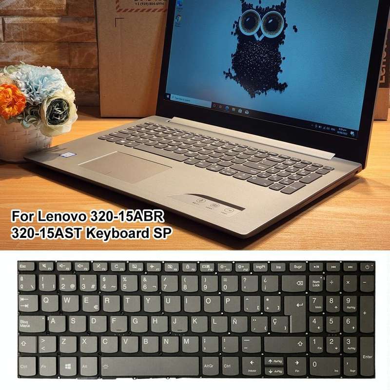 For Lenovo IdeaPad 320-15ABR / 320-15AST Spanish Version Backlight Laptop Keyboard with Power But...