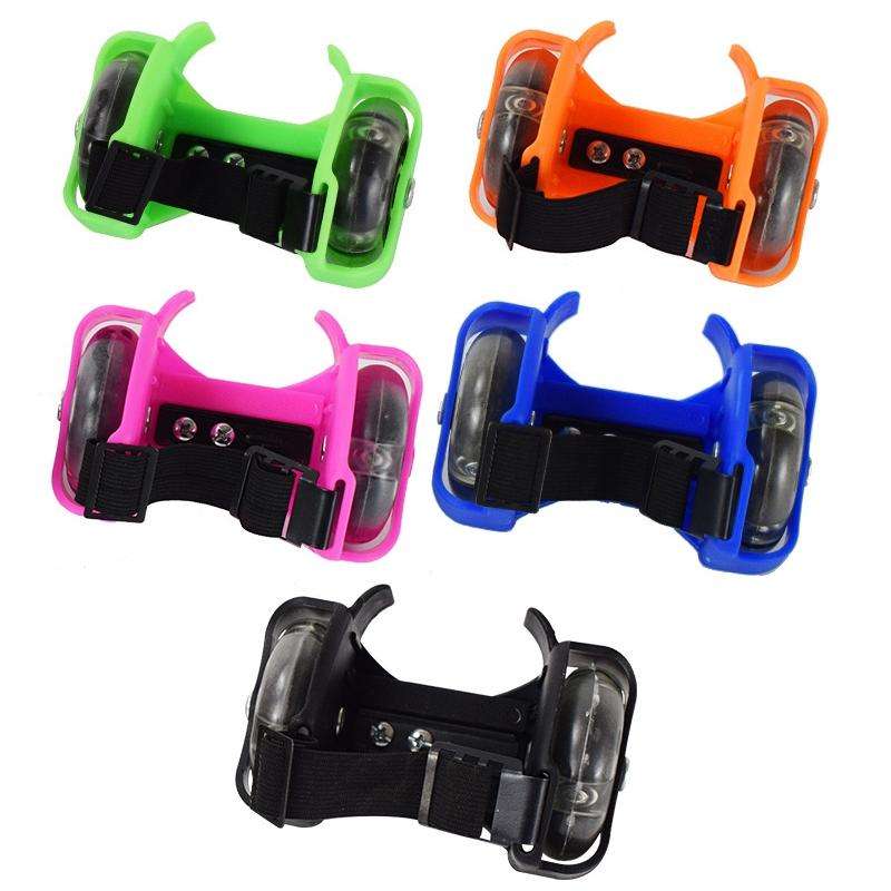 1 Pair Children Roller Skates Accessories Adjustable Three-color Luminous Wheel(Green)