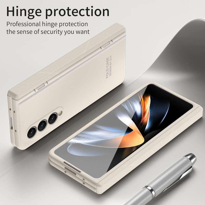 For Samsung Galaxy Z Fold4 5G Extraordinary Series Hinged Folding Full Phone Case with Pen Slot &...