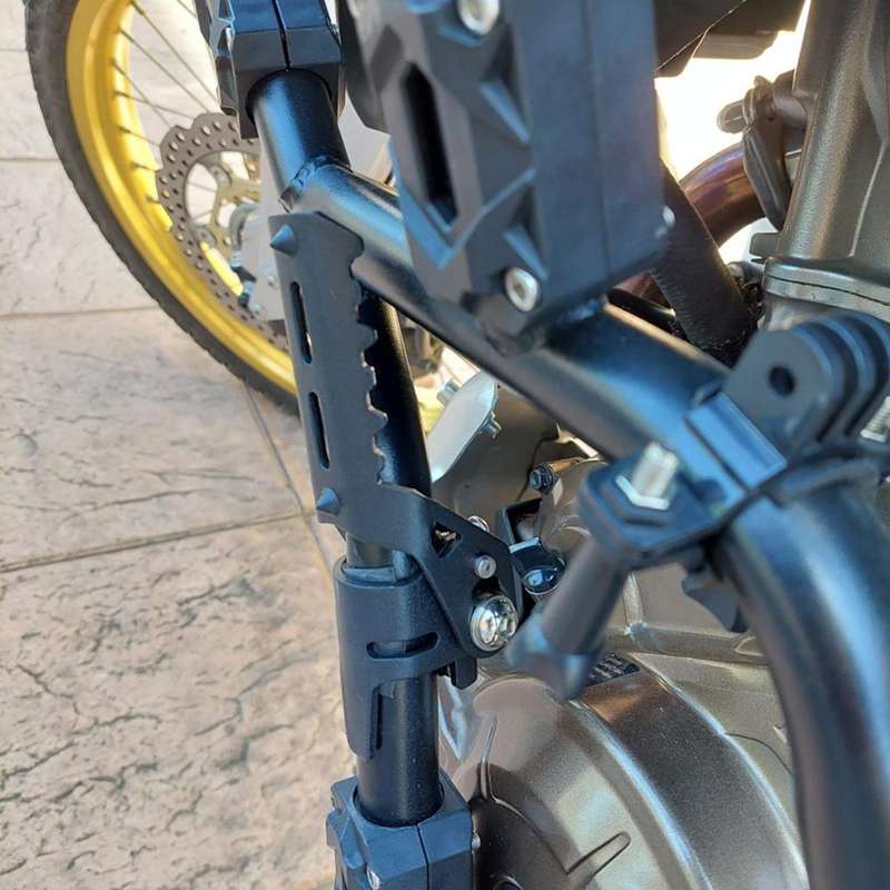 For BMW R1250GS R1200 GS ADV Motorcycle 22-25mm Front Folding Foot Pegs Footrests Clamps(Black)