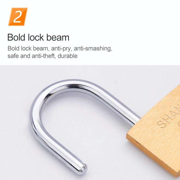 Copper Padlock Small Lock, Style: Long Lock Beam, 30mm Open