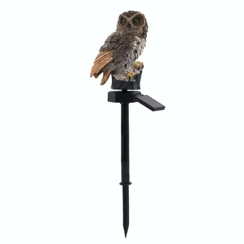 Solar Powered Owl Shape LED Night Light Garden Lawn Lamp(Brown)