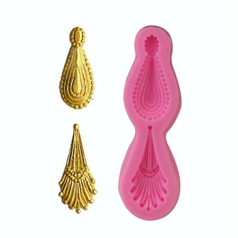 2 PCS Gemstone Pendant Silicone Mold Fondant Chocolate Mold DIY Baking Cake Decorating Edge Tool ...