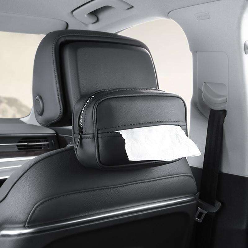 Multifunctional Car Chair Back Hanging Tissue Box(Black)