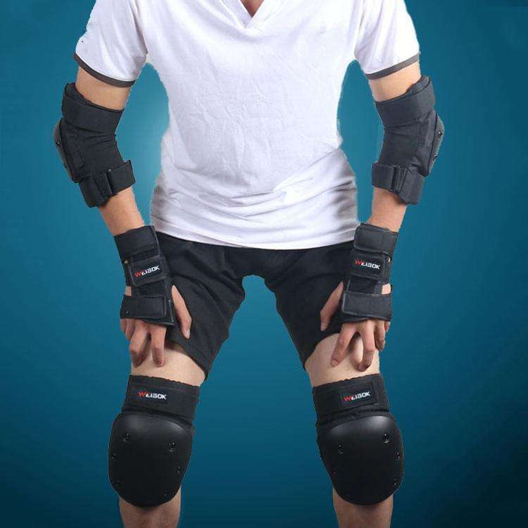 WEISOK 6 in 1 Roller Skating Protective Gear Skating Skate Skateboard Anti-Fall Knee Pads Set, Sp...