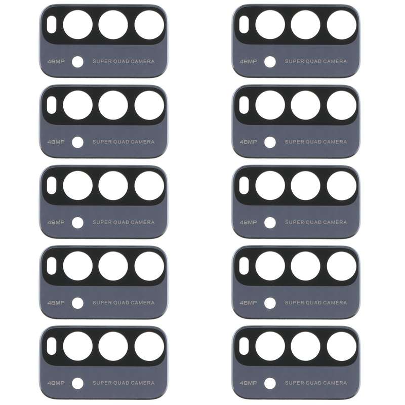 10 PCS Back Camera Lens for Xiaomi Redmi Note 9 4G M2010J19SC (Black)