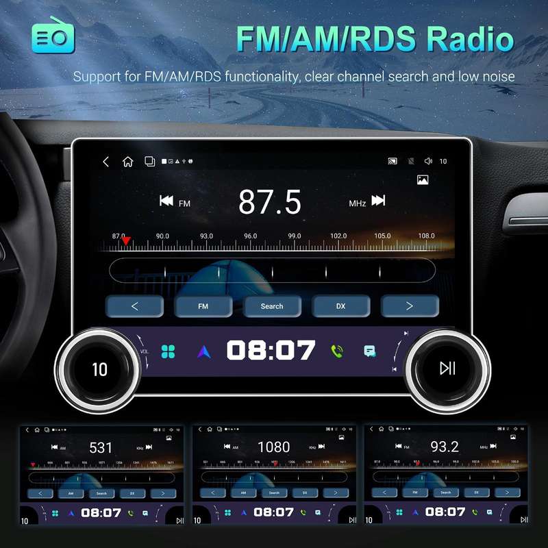 11.8 Inch 4+64G Dual Knob Player Android Large Screen Navigation Wireless CarPlay Reversing Image...
