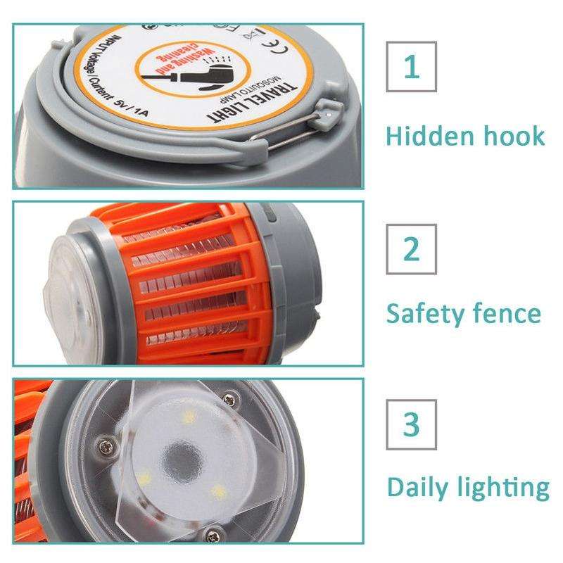 IP67 Waterproof LED Mosquito Killer Night Lamp Rechargeable Outdoor Travel Insects Flies Pest Kil...