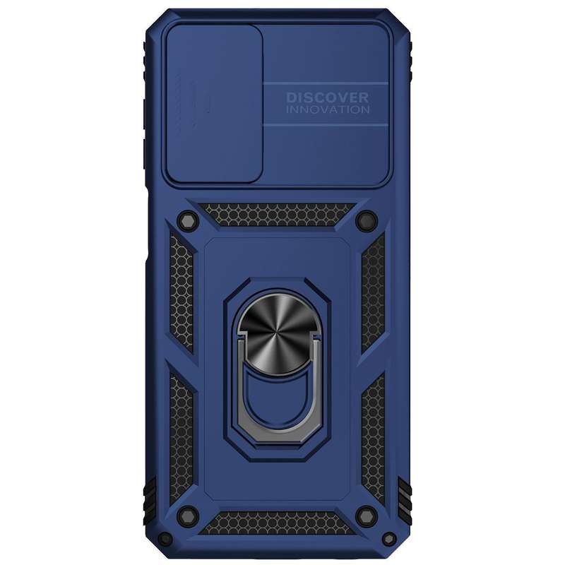 For Samsung Galaxy A23 Sliding Camshield Holder Phone Case(Blue)