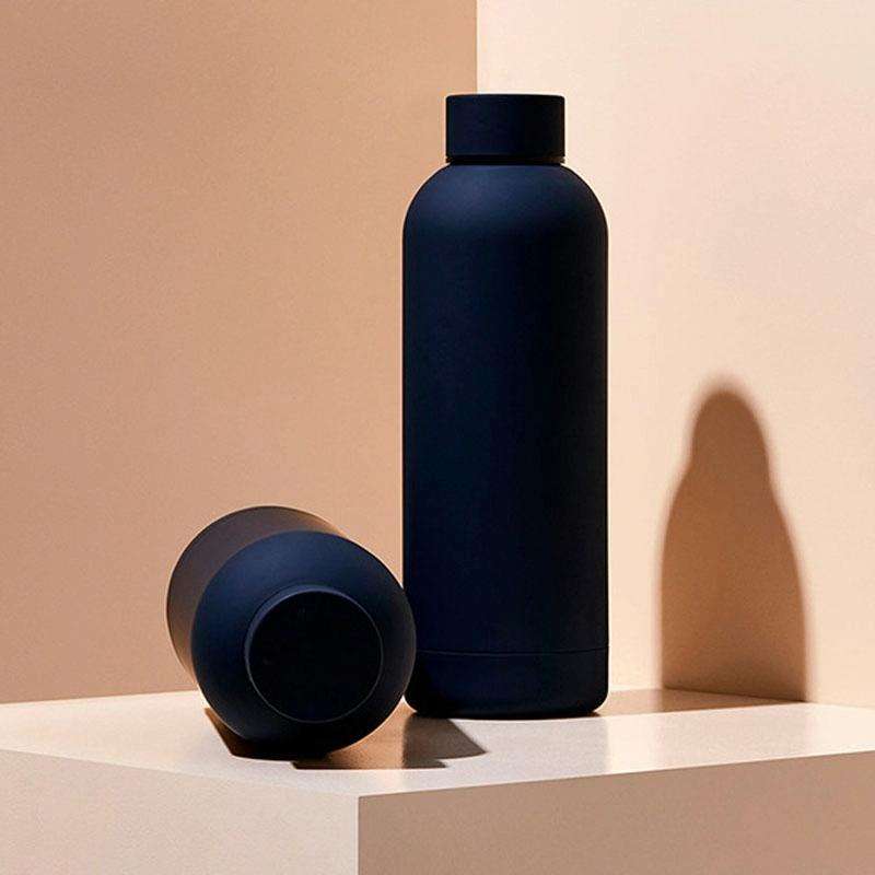Stainless Steel Outdoor Matte Water Bottle Portable Sports Water Cup Rubber Paint Insulation Cup(...