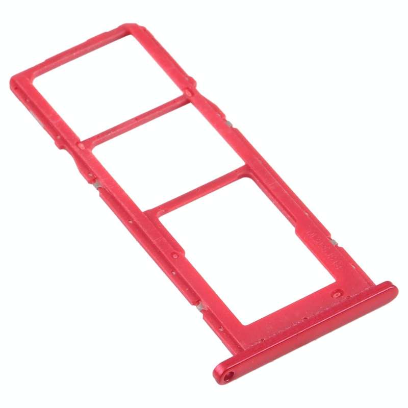 For Samsung Galaxy A02s SM-A025 SIM Card Tray + SIM Card Tray + Micro SD Card Tray (Red)
