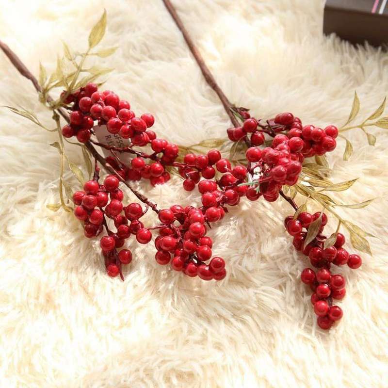 2 PCS Foam Cranberry Artificial Fruit Bouquet Wedding Decoration