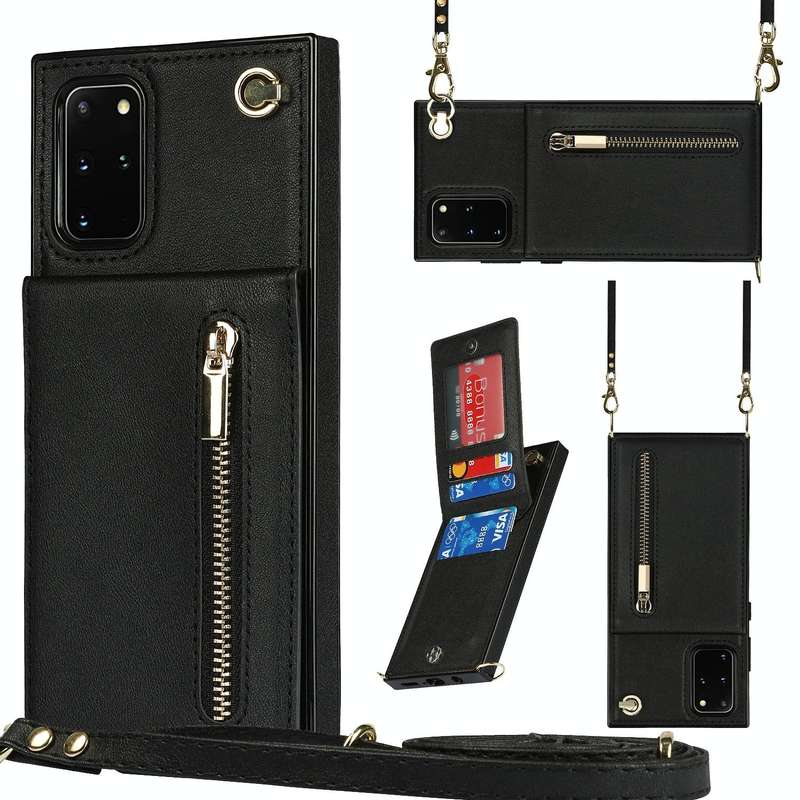 For Samsung Galaxy S20 Cross-body Zipper Square TPU+PU Back Cover Case with Holder & Card Slots &...