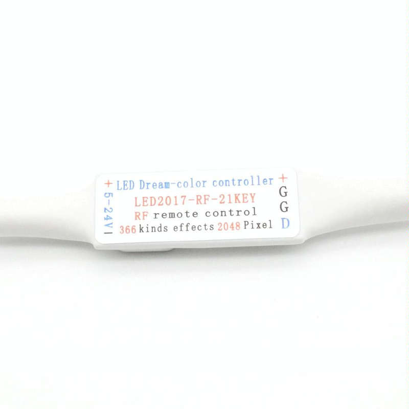 RGB LED Controller with 21-keys RF Remote Controller for WS2812B WS2811 LED Strip