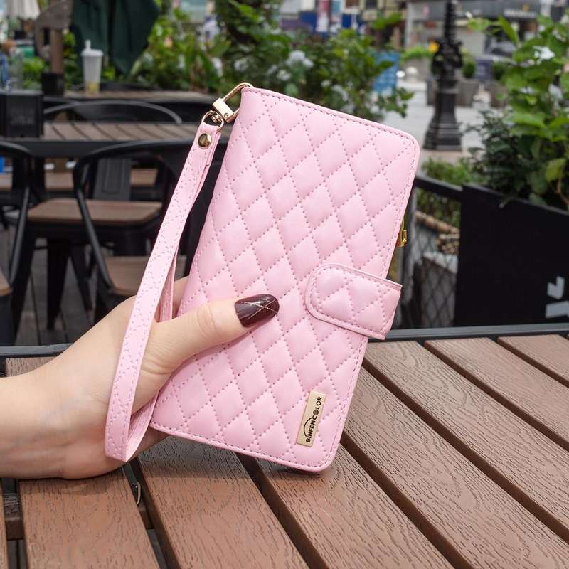 For Samsung Galaxy A73 5G Diamond Lattice Zipper Wallet Leather Flip Phone Case(Pink)