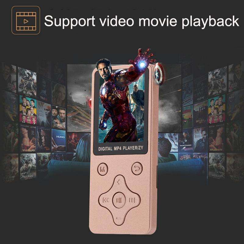 T68 Card Lossless Sound Quality Ultra-thin HD Video MP4 Player(Black)