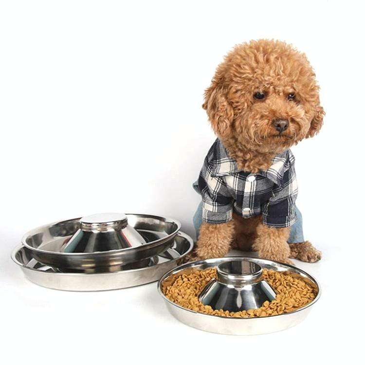 Pet Dog Food Bowl Dog Food Bowl Stainless Steel Slow Food Bowl Pet Supplies, Size:30cm