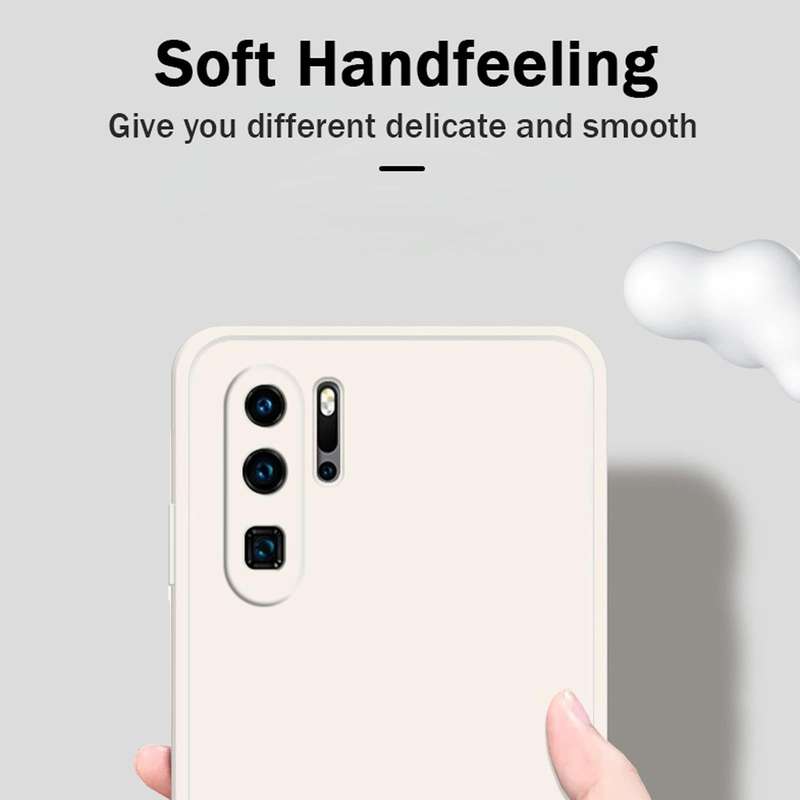 For Huawei P30 Pro Solid Color Imitation Liquid Silicone Straight Edge Dropproof Full Coverage Pr...