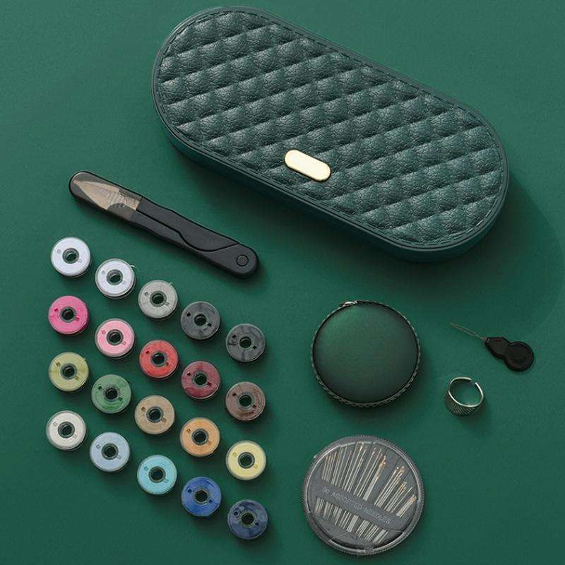 25 in 1 Home Portable Sewing Set Needle and Thread Storage Box(Black)